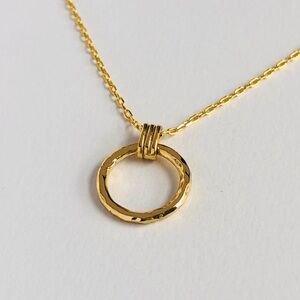18K Gold Plated Small Circle Minimalist Layering Necklace